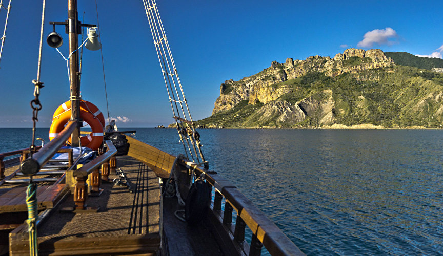 View of Kara-Dag from a pleasure boat