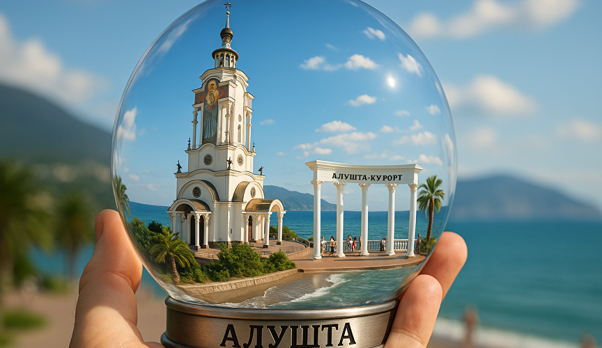 Стеклянный шар с Алуштой