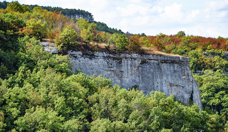 С высоты Чатыр-Дага можно полюбоваться соседними плато и покрытыми лесами долинами.